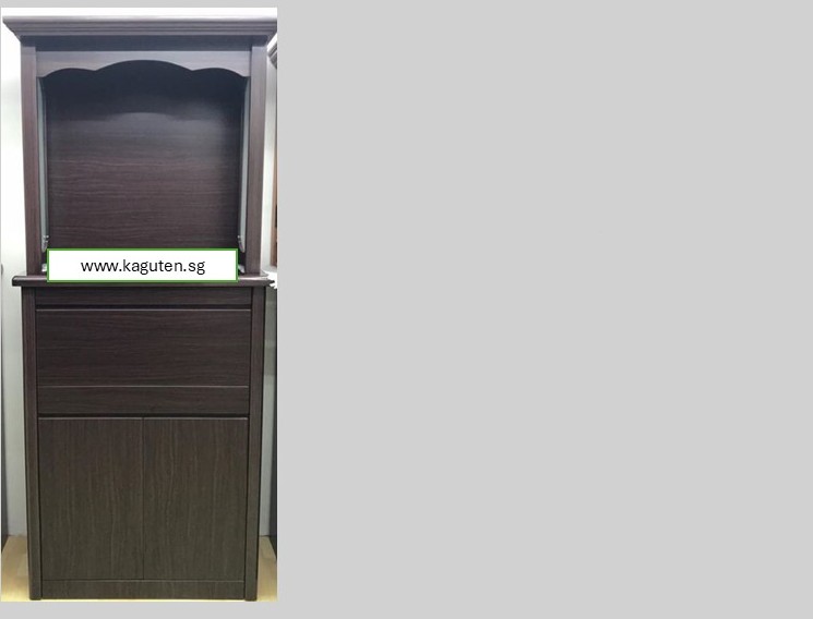 KAGUYA <strong>Bottom Cabinet :</strong> L60″ D24″ H49″ (L153 D61 H125cm ) <span lang="en"><span style="font-family: Calibri;"><b><span style="color: #b81212;">Free : Heat Resistant Table Top</span></b></span></span> <strong>Bottom + Head Top :</strong> L60″ D24" H83″ (L153 D61 H211cm) <span lang="en"><span style="font-family: Calibri;"><b><span style="color: #b81212;">Free </span></b>LED Light @ Head  Top</span></span> <strong>Product Information :</strong> Col: Beige / Wenge Solid Melamine Wood Pull Out Tray Cabinet for Storage &nbsp; &nbsp;