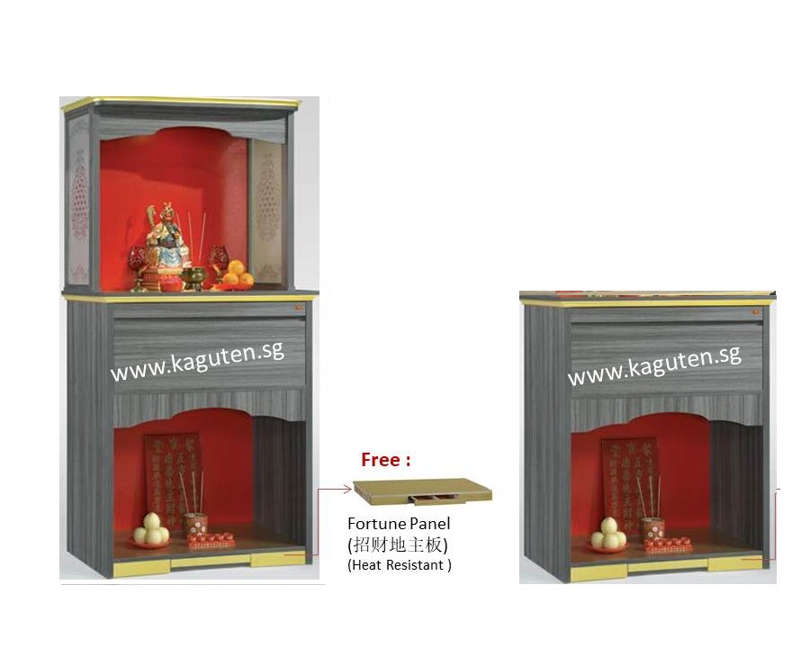 163-SK (3.5ft.) Chinese Altar KAGUYA <strong>Bottom Cabinet :</strong> L42-2/8″ D23.5″ H49-3/8″ (L107 D61 H127cm ) <span lang="en"><span style="font-family: Calibri;"><b><span style="color: #b81212;">Free : Heat Resistant Table Top</span></b></span></span> <span lang="en"><span style="font-family: Calibri;"><b><span style="color: #b81212;">Free : Heat Resistant Fortune Panel</span></b> @ </span></span><span style="font-family: Calibri;"><span lang="zh-cn">地主位 ( 招财地主板)</span></span> <strong>Bottom + Head Top :</strong> L42-2/8″ D23.5 H83″ (L107 D61 H211cm) <span lang="en"><span style="font-family: Calibri;"><b><span style="color: #b81212;">Free </span></b>LED Light @ Head Top</span></span> <strong>Product Information :</strong> Col: Beige / Wenge Solid Melamine Wood Pull Out Tray Cabinet for Storage *Change the colour of back panel +S$65 , please whatsapp : 9050 3508*