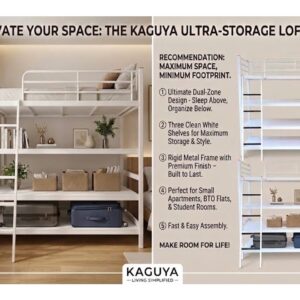 Custom Loft Bed with Storage Shelves | 2-in-1 Space Saving Bed SG