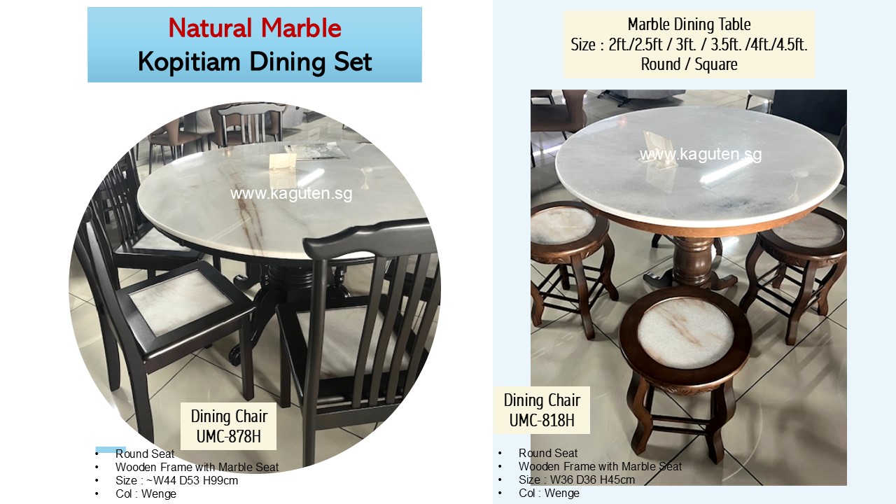 KAGUYA <h3>Hulu Leg 葫芦脚</h3> <ul> <li>Model : TL-888</li> <li>Solid Rubberwood</li> <li>Col : Walnut</li> <li>Size : Dia.60cm / 75cm / 90cm / 105cm / 135cm / 150cm</li> <li>   2ft./2.5ft./3ft./3.5ft./4ft. ( Round wooden Frame + Leg)</li> <li>   4.5ft. / 5ft. ( Shanghai Leg only) ** Prices do not include the round wooden frame **</li> <li>Optional : Natural Ipoh Marble Top (Made in Malaysia)</li> <li>Any special request, kindly whatsapp : 9050 3508)</li> </ul>