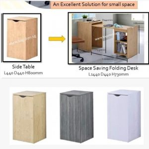 Space Saving Desk 2 in 1 Side Table Study Table Computer Desk Writing Desk